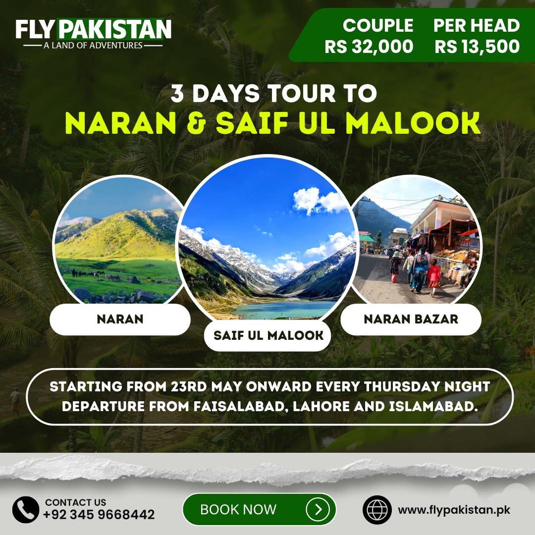 Book Deal 3 Days Tour To Naran And Saif Ul Malook Lake